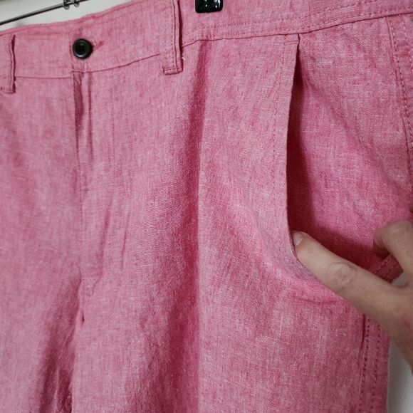 St. John's Bay Mens Rapture Rose Linen Blend Flat Front Above Knee Shorts 42 - Picture 3 of 6
